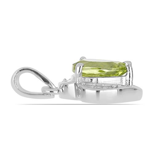 BUY 925 SILVER NATURAL PERIDOT GEMSTONE STYLISH PENDANT